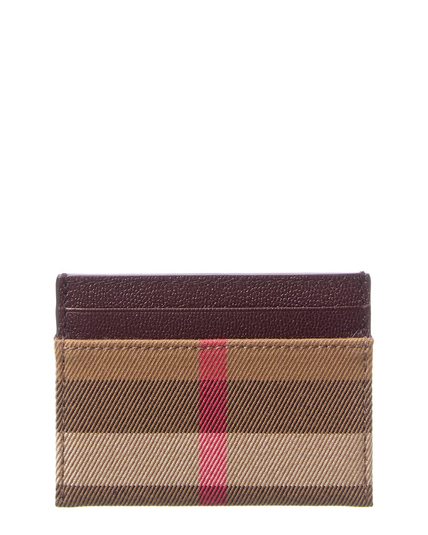 Burberry Check Canvas & Leather Card Holder