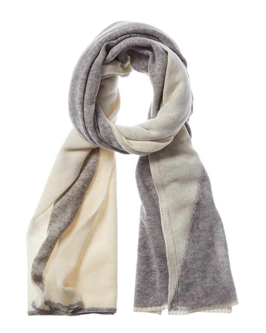 Image of Amicale Cashmere Two-Tone Intarsia Cashmere Scarf