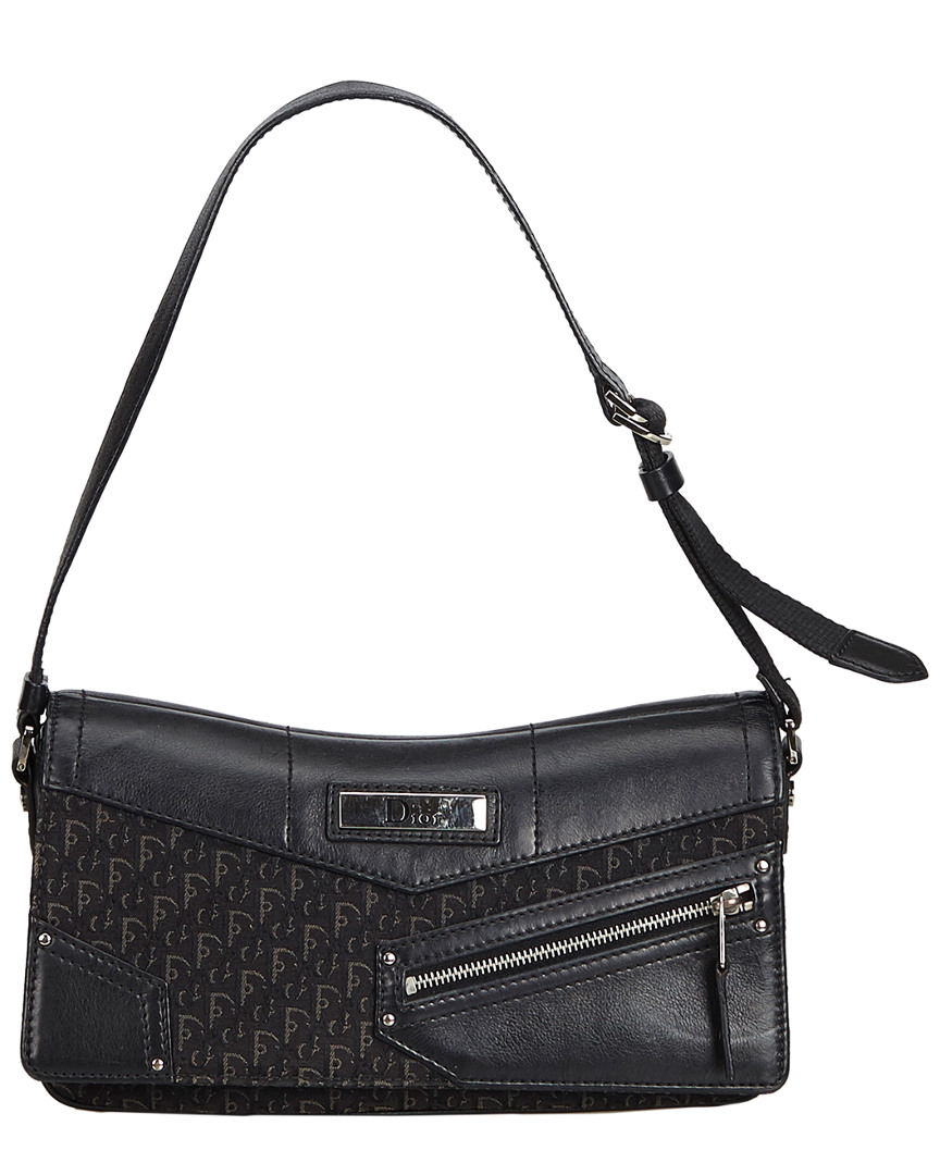Dior Black Canvas Oblique Shoulder Bag