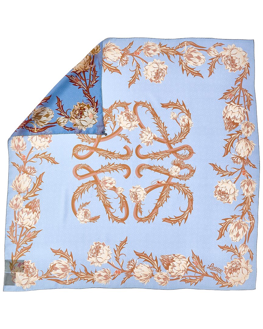 Loewe Silk Scarf In Blue