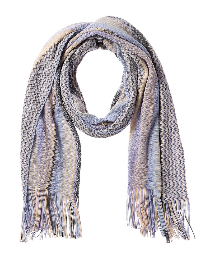 Missoni Wool-blend Scarf In Blue