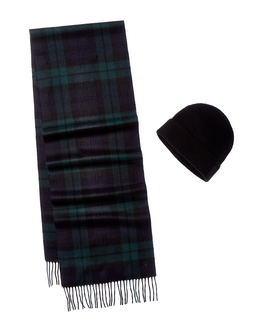 Brooks Brothers 2pc Wool & Cashmere-blend Hat & Gloves Set In Burgundy