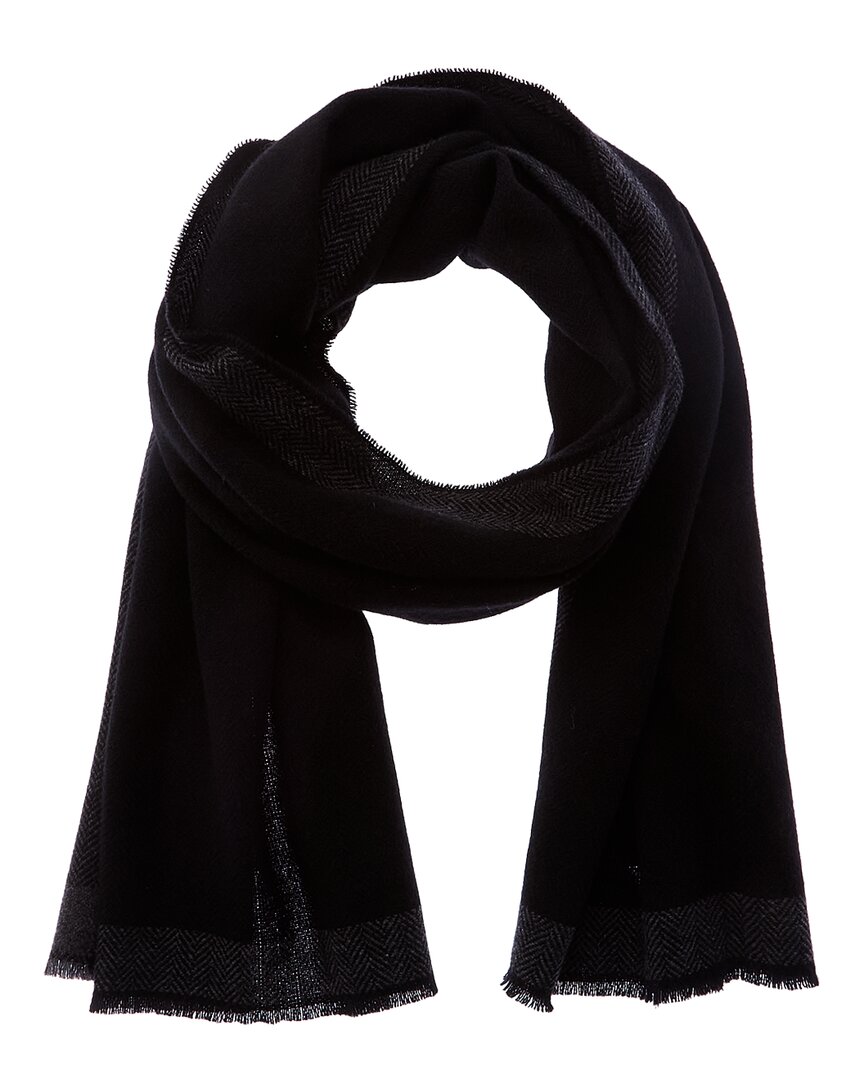 Vince Border Stripe Cashmere Scarf In Black