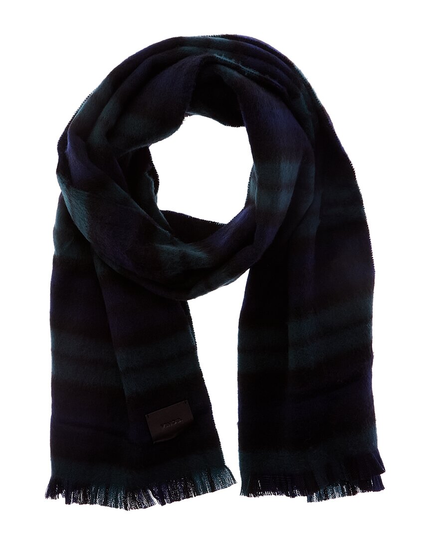 Vince Double-face Merino Wool Scarf In Blue