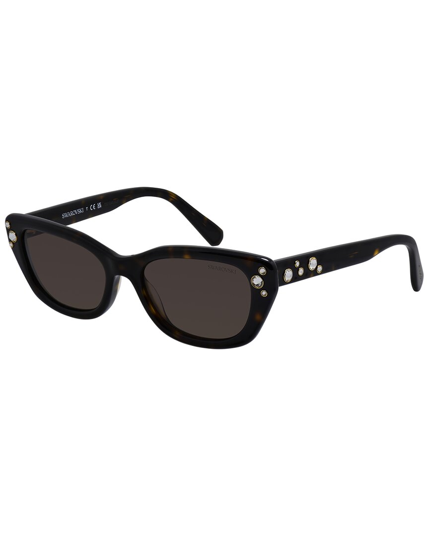Swarovski Women's Brown Woman Sk6019 100273 Sunglasses Acetate Turtle Pillow Normal - Image 2