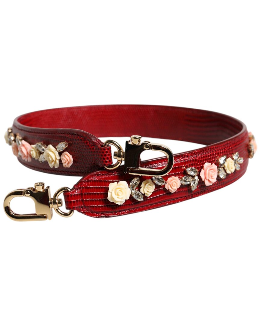 Dolce & Gabbana Leather Bag Strap In Red