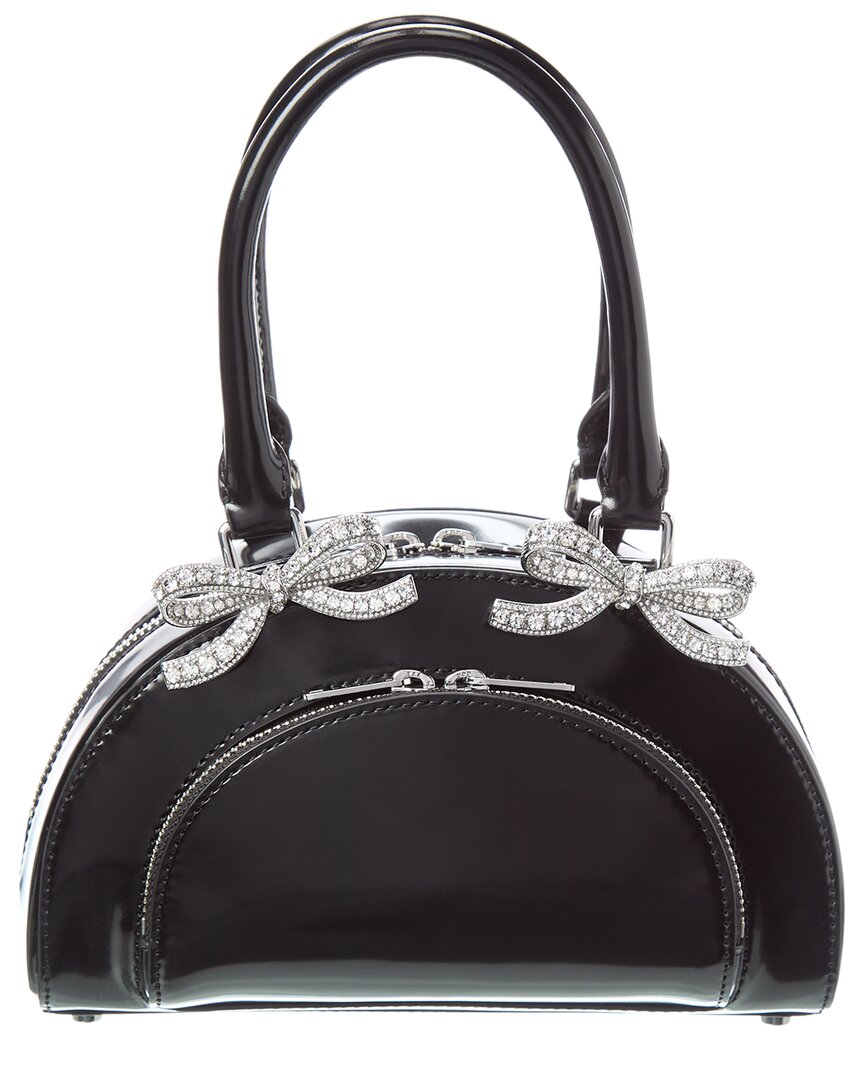 Self-portrait Self Portrait Curved Mini Leather Clutch