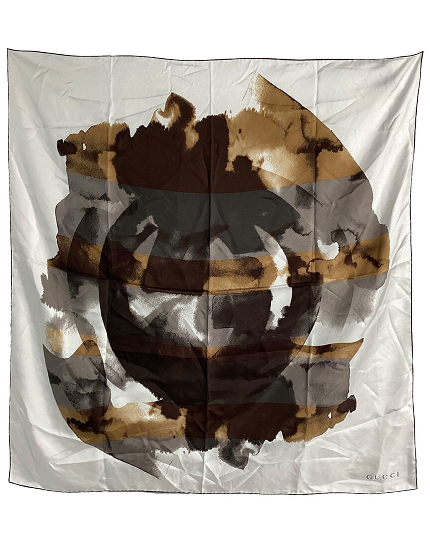 Gucci Interlocking G Printed Silk Scarf (authentic )