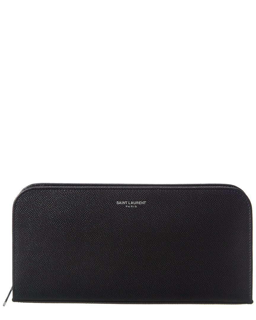 Saint Laurent Grain Leather Zip Around Wallet