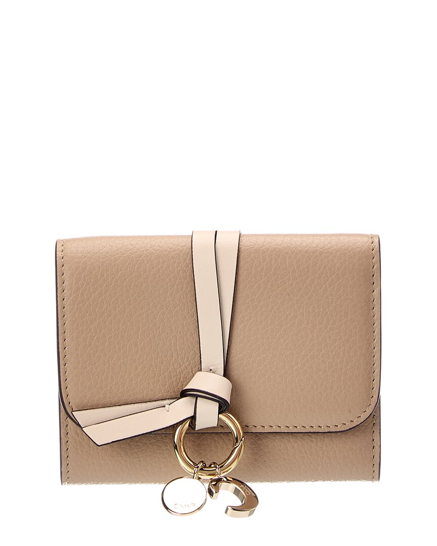 Chloé Leather Small Wallet In Beige
