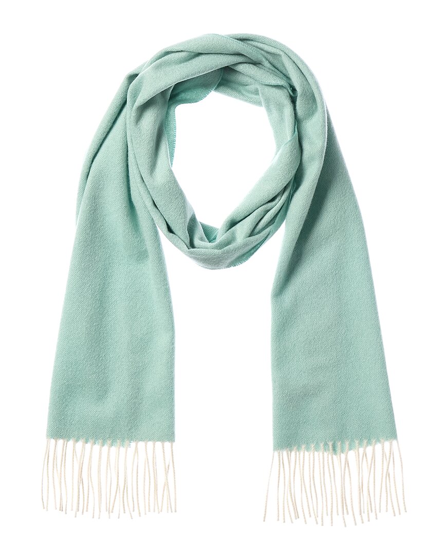 Amicale Cashmere Woven Melange Solid Cashmere Scarf In Green