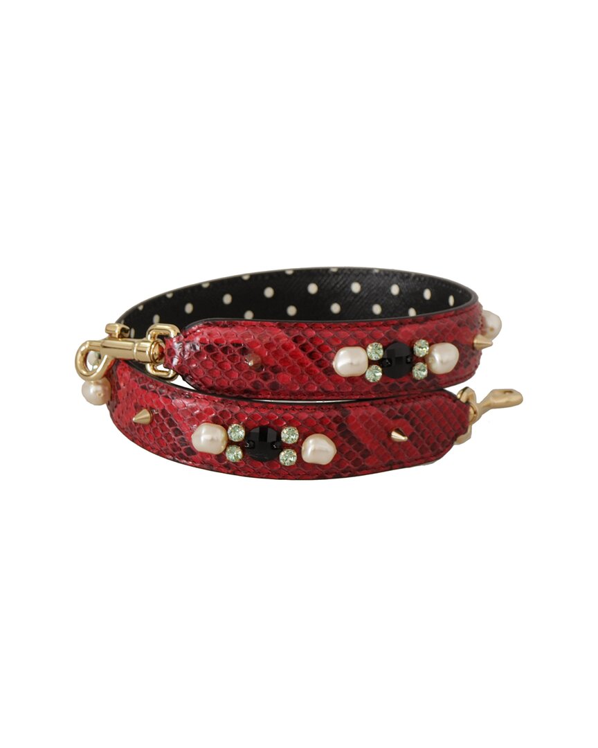 Dolce & Gabbana Leather Bag Strap In Red