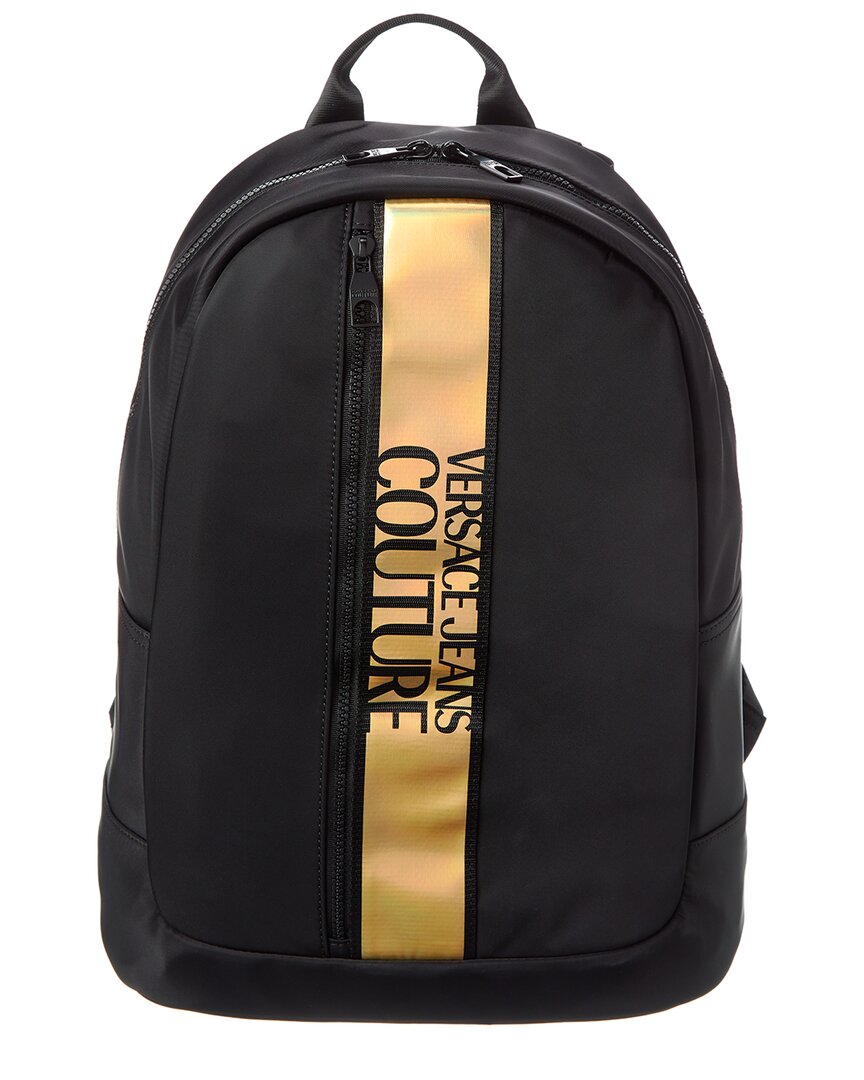 Versace Jeans Couture Range Iconic Logo Backpack In Black