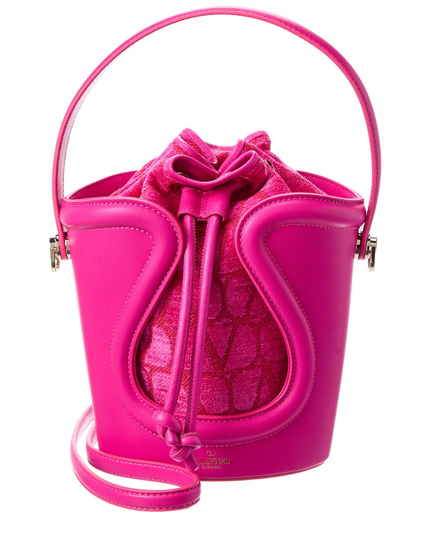 Valentino La Cinquieme Toile Iconographe Canvas & Leather Bucket Bag