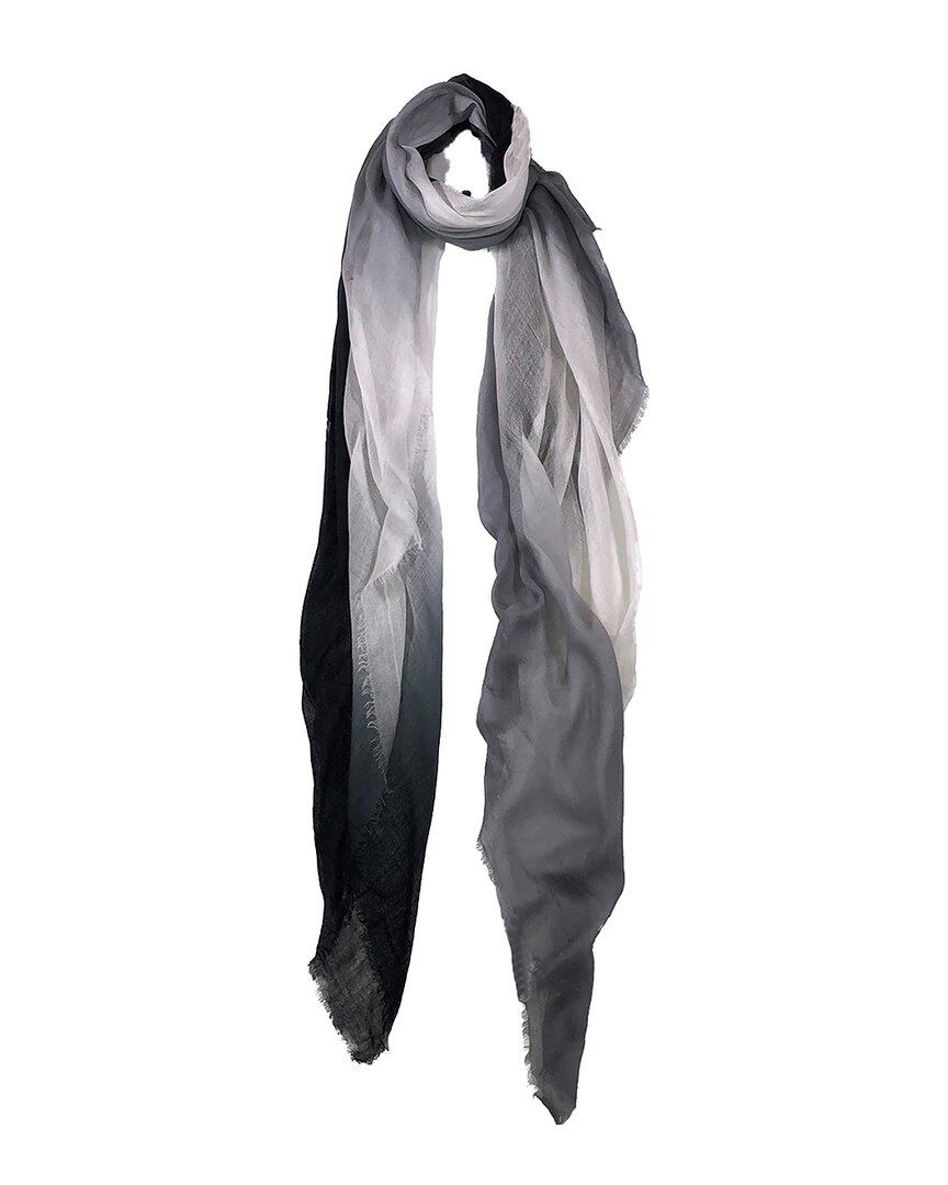 Blue Pacific Vintage Dip-dye Ombre Cashmere-blend Scarf In Gray