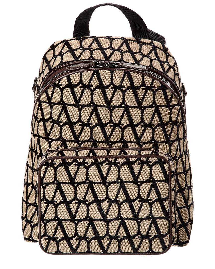Valentino Vlogo Toile Iconographe Canvas & Leather Backpack