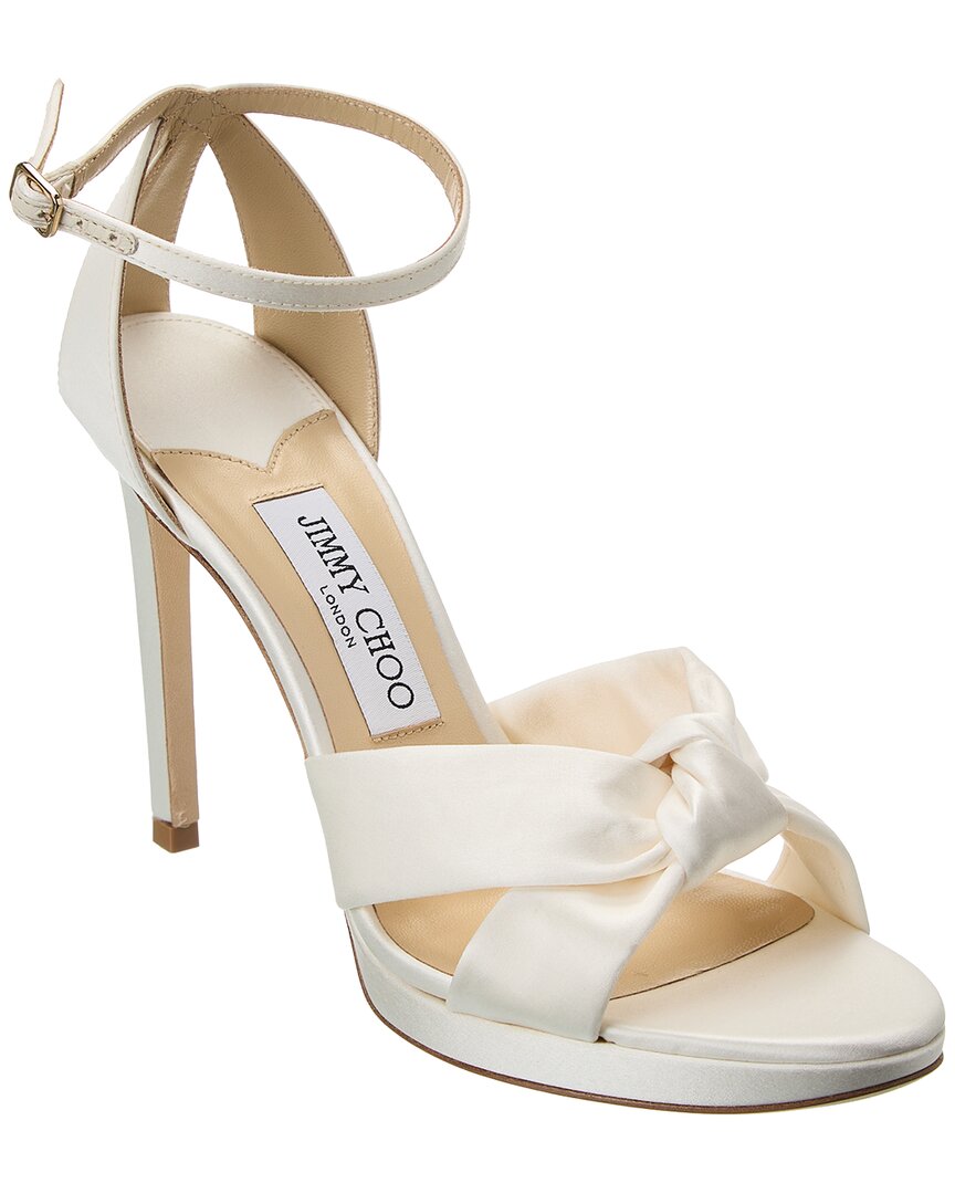 Jimmy Choo Bridal Rosie 120 Leather Sandals In White