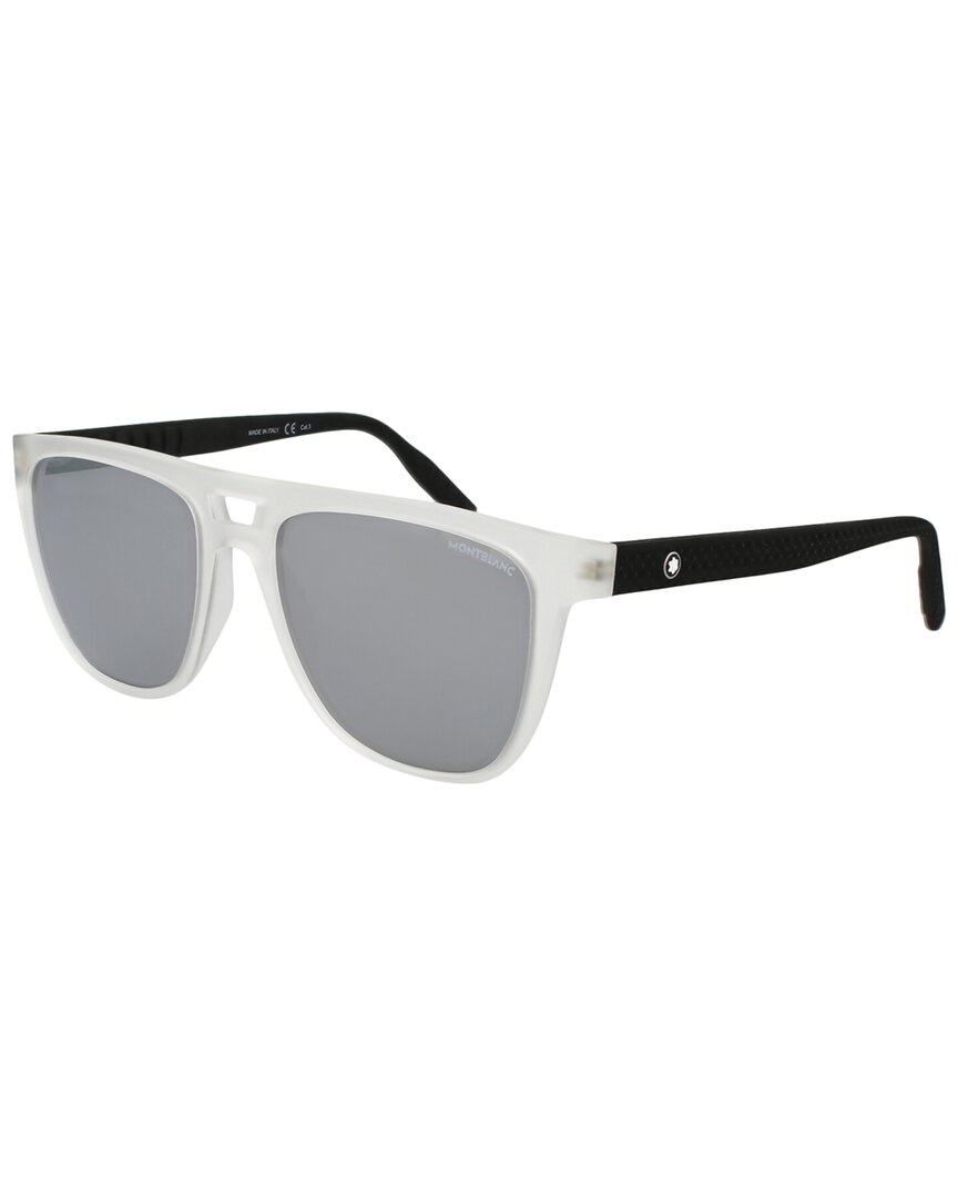 Montblanc Men's Mb0063s 55mm Sunglasses In White