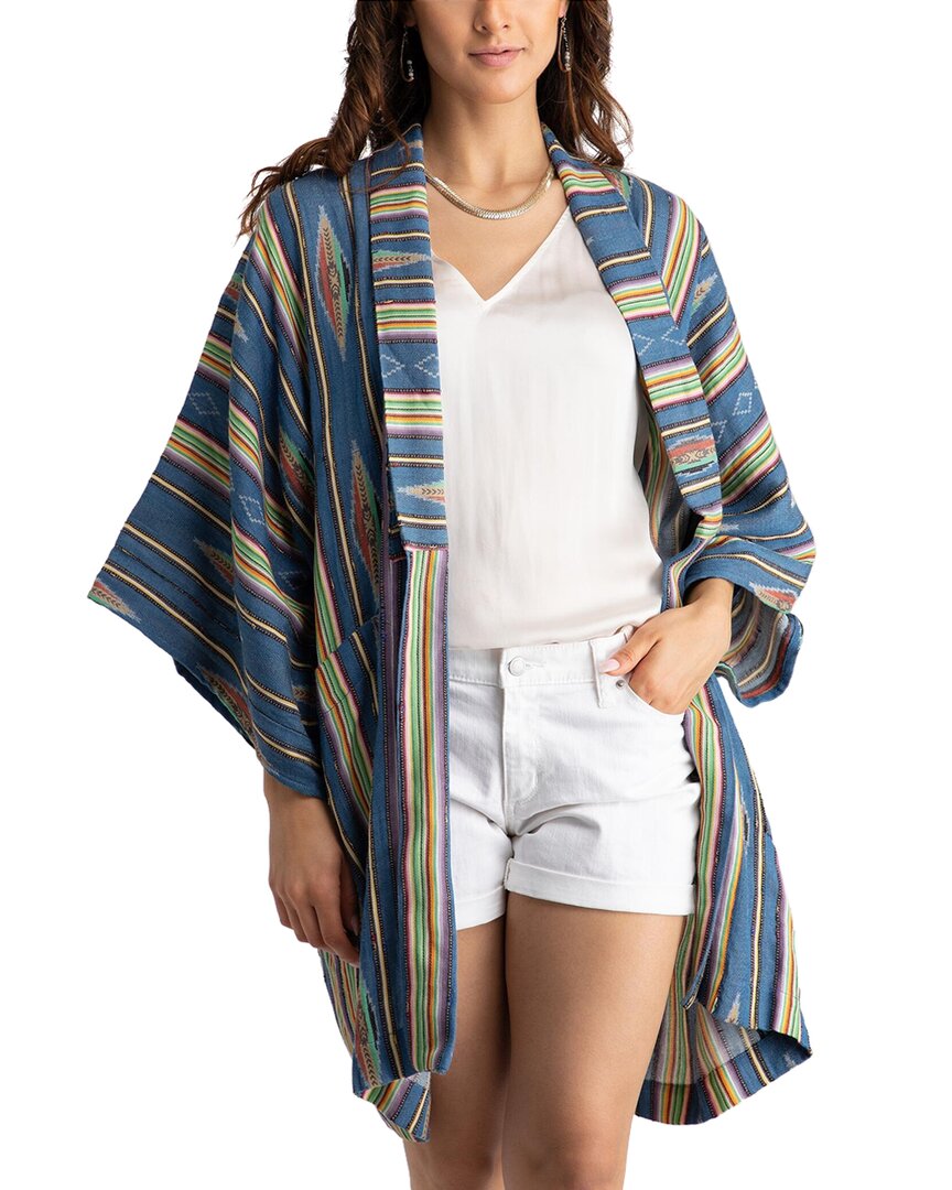 Shop Saachi Margarita Ikat Stripes Jacket In Blue