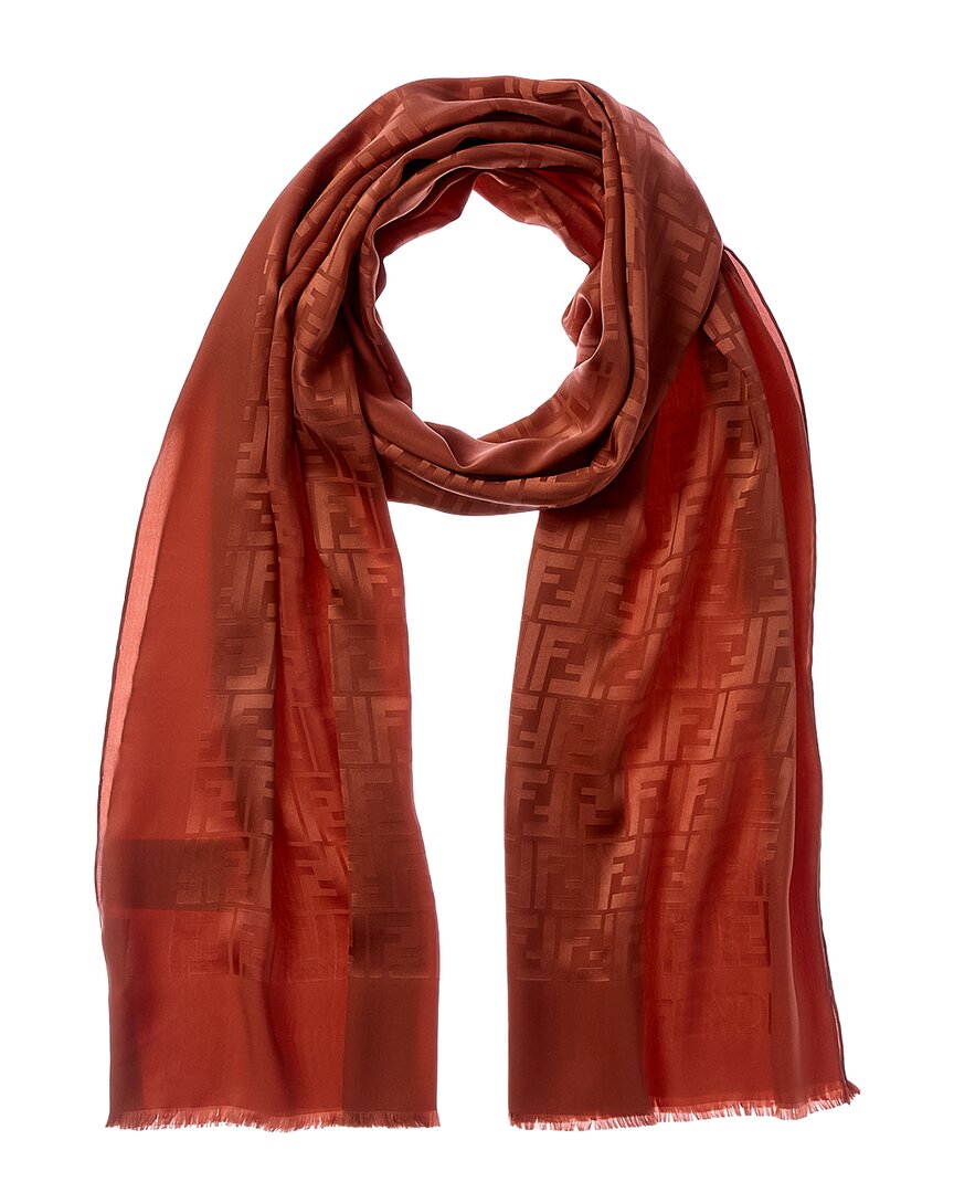 Fendi Silk Stole In Red