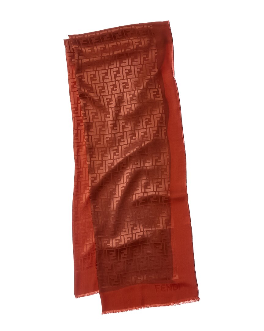 Fendi Silk Stole In Red