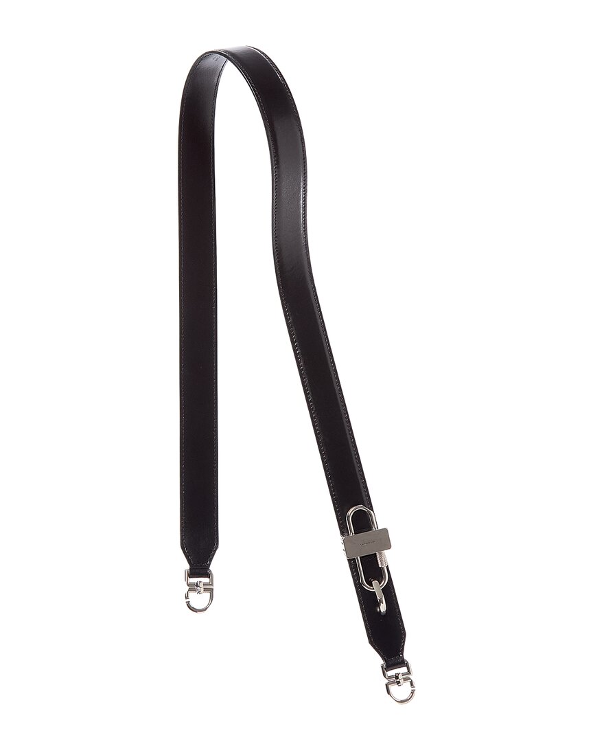Givenchy Lock Leather Shoulder Strap In Black
