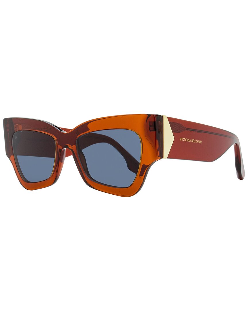 Victoria Beckham Women's Butterfly Sunglasses Vb662s 610 Transparent Red-brown 52mm In Brown