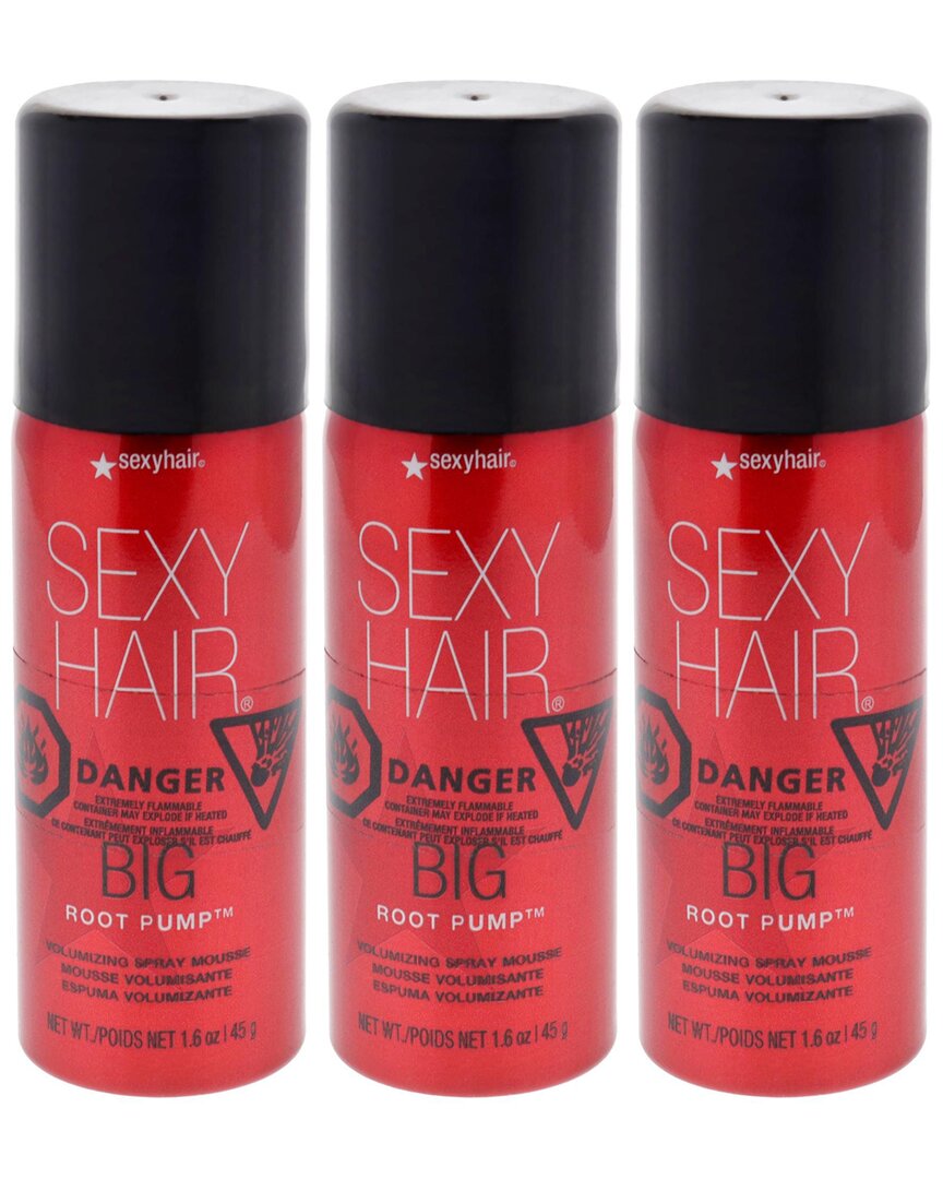 Sexy Hair Unisex 1.6oz Big  Root Pump Spray Mousse - Pack Of 3 In Transparent