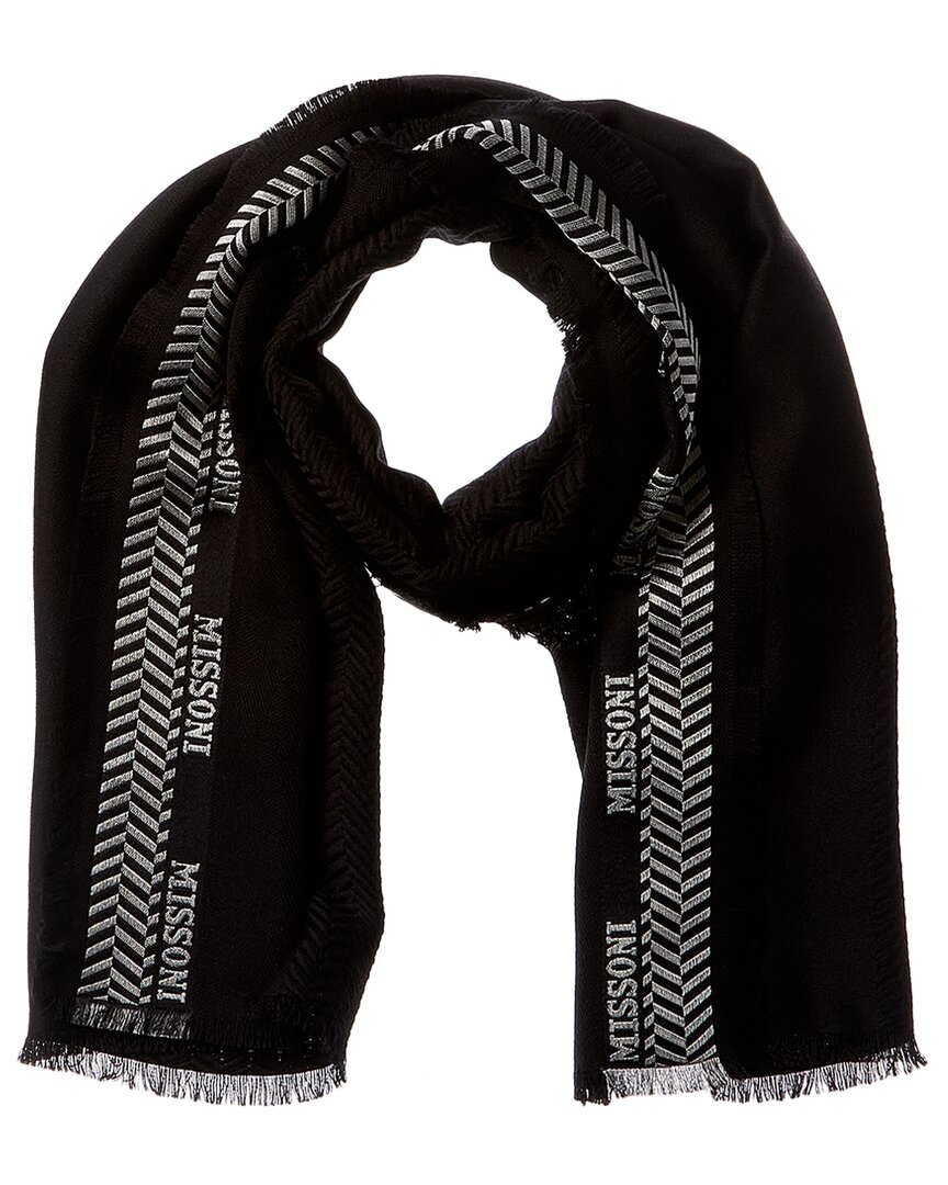 Missoni Wool-blend Scarf In Black