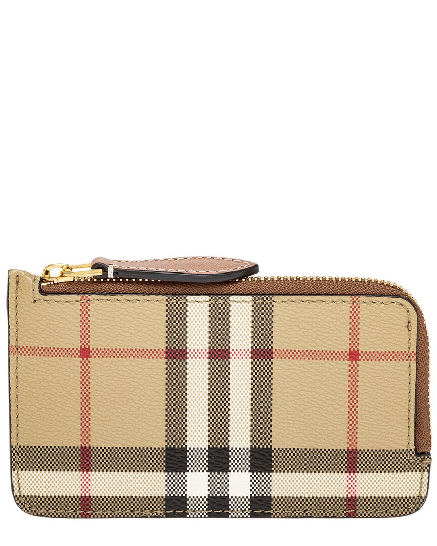 Burberry Check E-canvas & Leather Card Case