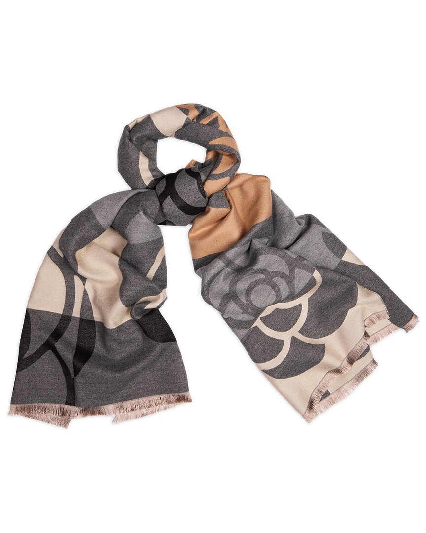 Saachi Fresh Floral Reversible Scarf In Brown