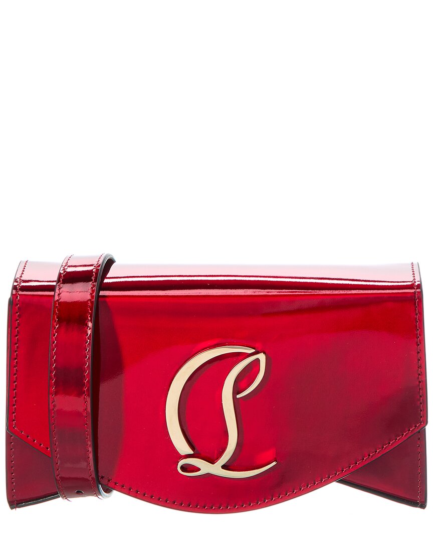 Christian Louboutin Loubi54 Patent Clutch Bag In Red