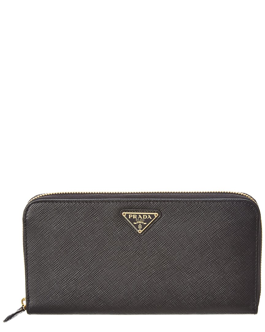 Prada Saffiano Leather Zip Around Wallet