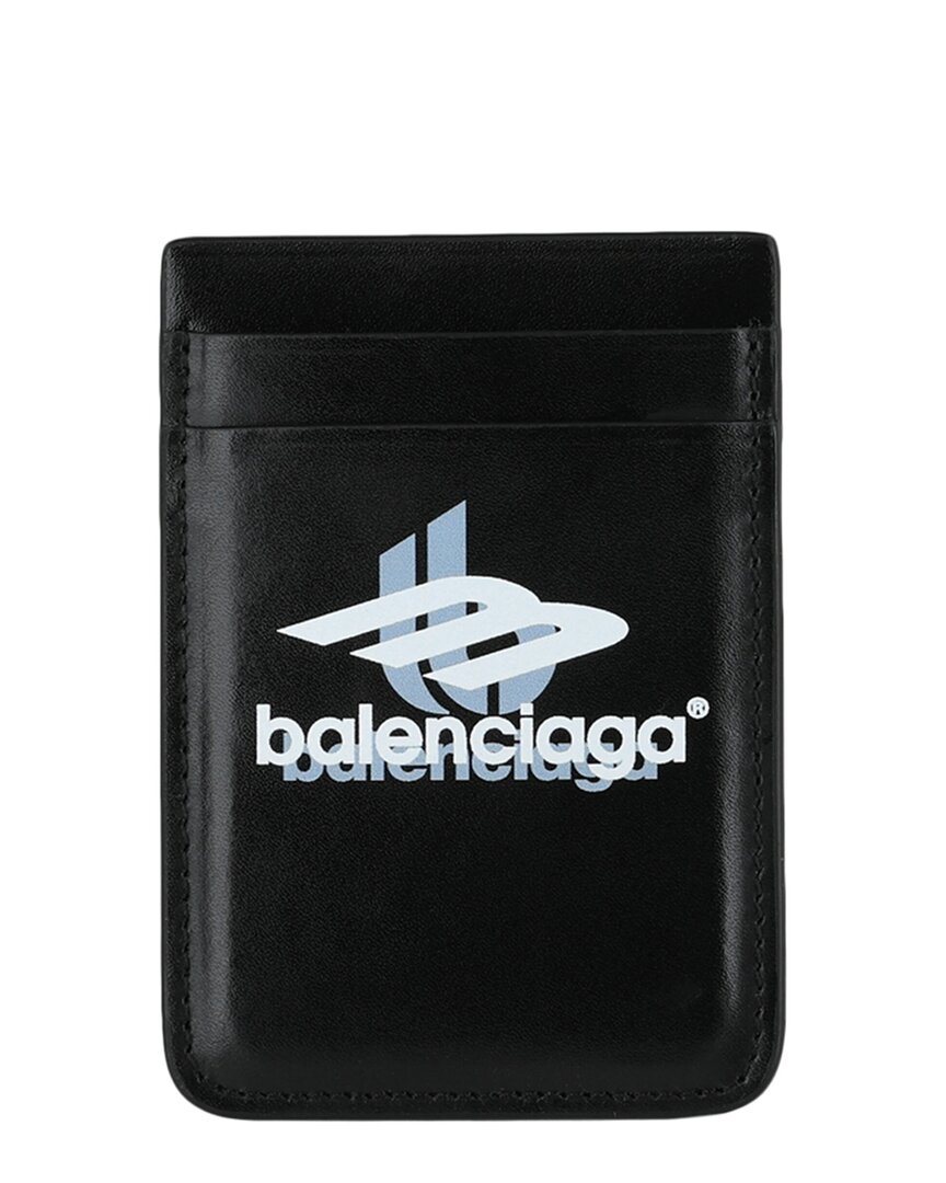 Balenciaga Cash Magnet Leather Card Holder In White