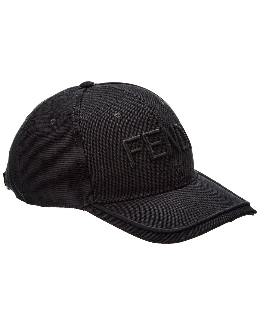 Shop Fendi Baseball Cap In Black