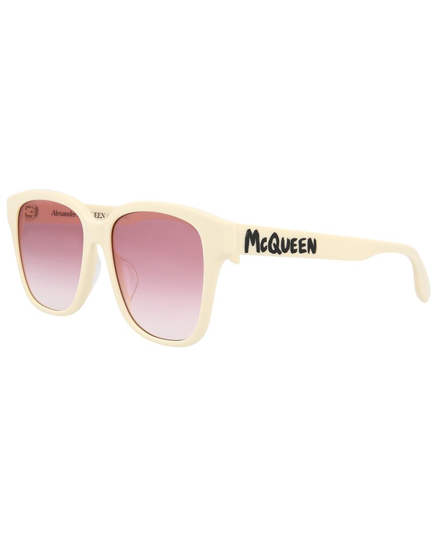 Alexander Mcqueen Women's Am0331sk 56mm Sunglasses In White