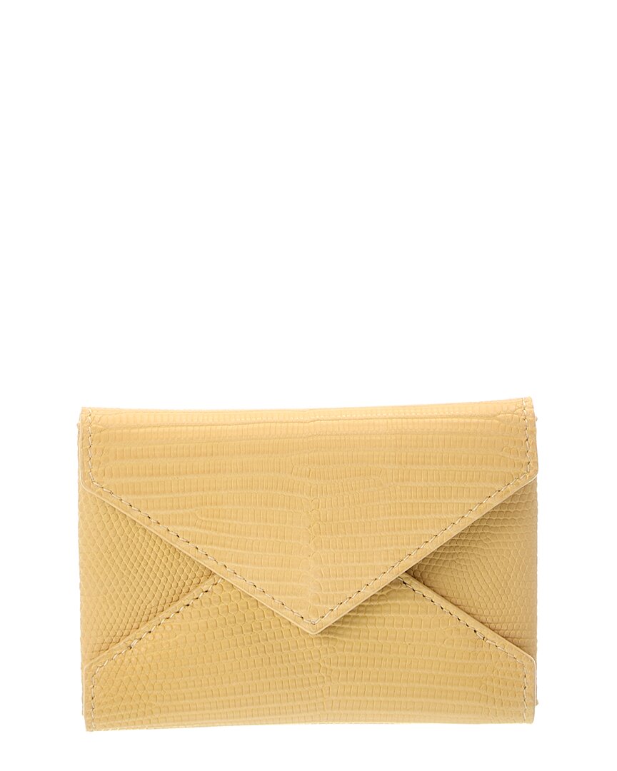 Saint Laurent Leather Card Case In Yellow