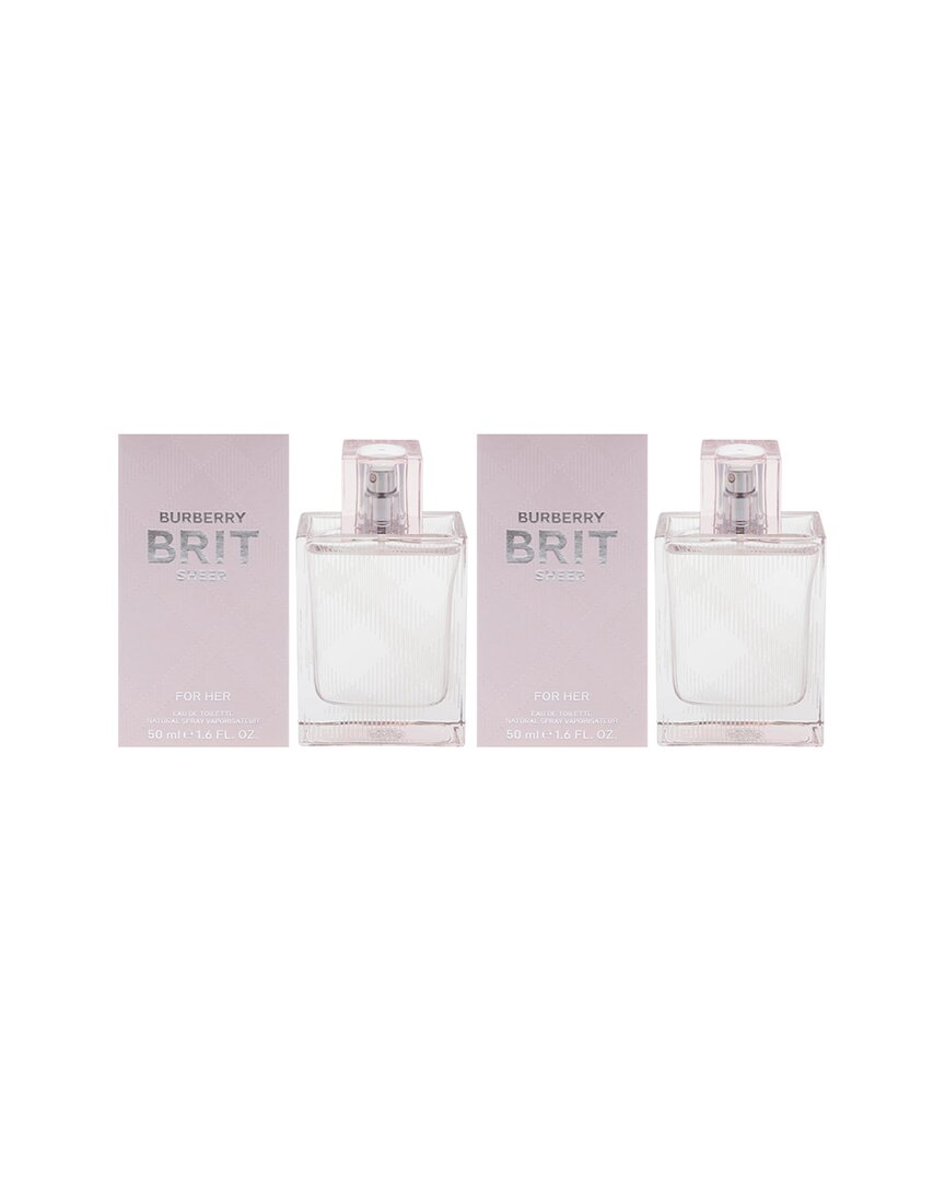 Burberry Women's 1.6oz Brit Sheer Edt Spray - Pack Of 2 In Transparent