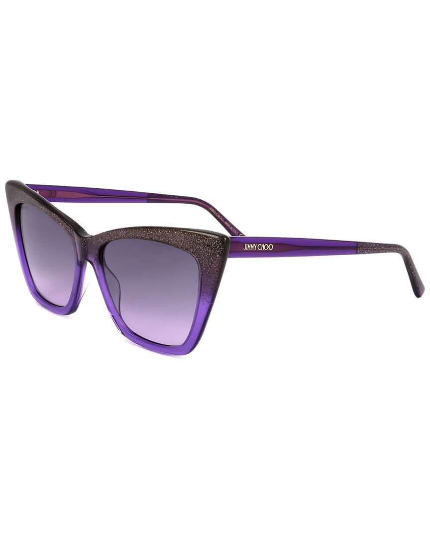 Shop Jimmy Choo Women's Lucine 55mm Polarized Sunglasses In Purple