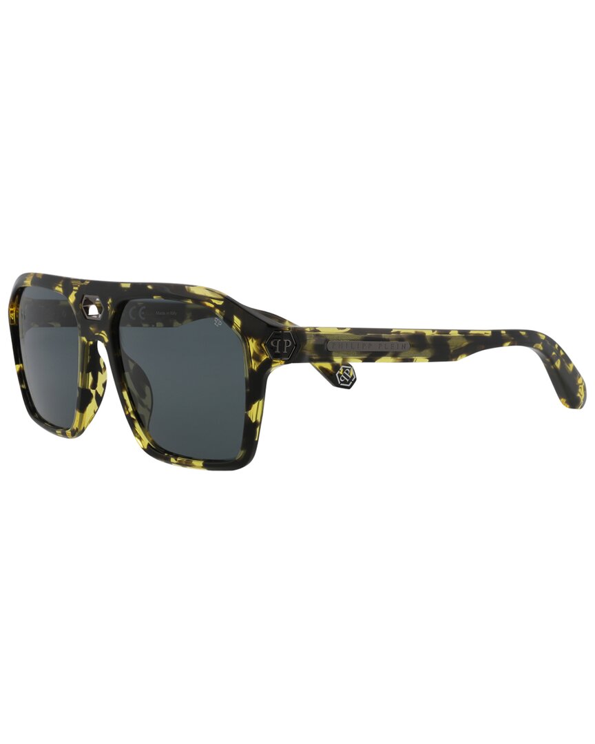 Philipp Plein Aviator-frame Acetate Sunglasses Man Sunglasses Multicolored Size 57 Acetate In Green