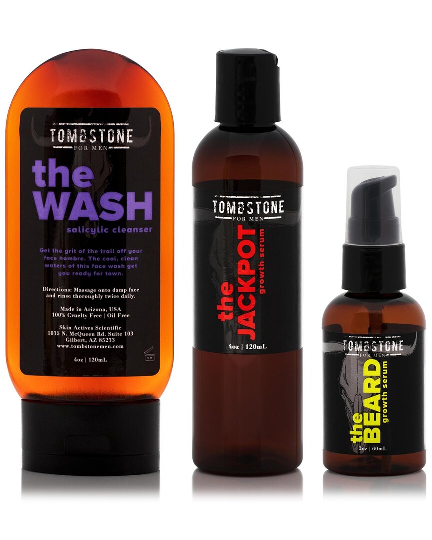 Tombstone For Men The Ultimate Kgf Hair & Beard Growth Serum Set W/ Salicylic Cleanser - All Vegan