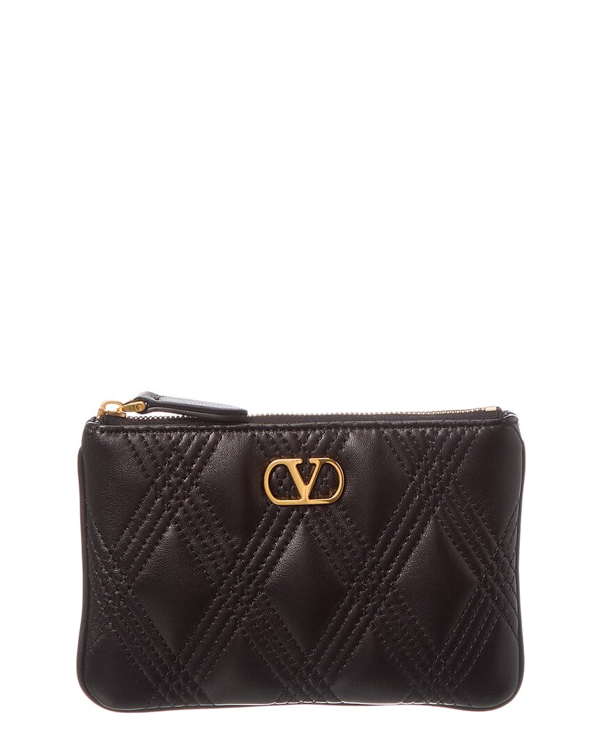 Valentino Garavani Valentino Vlogo Signature Leather Pouch
