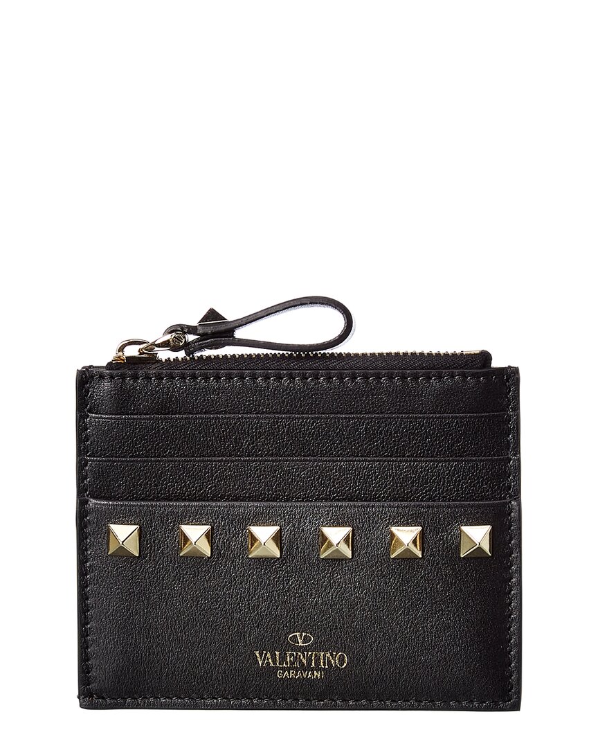 Valentino Garavani Valentino Rockstud Leather Card Holder