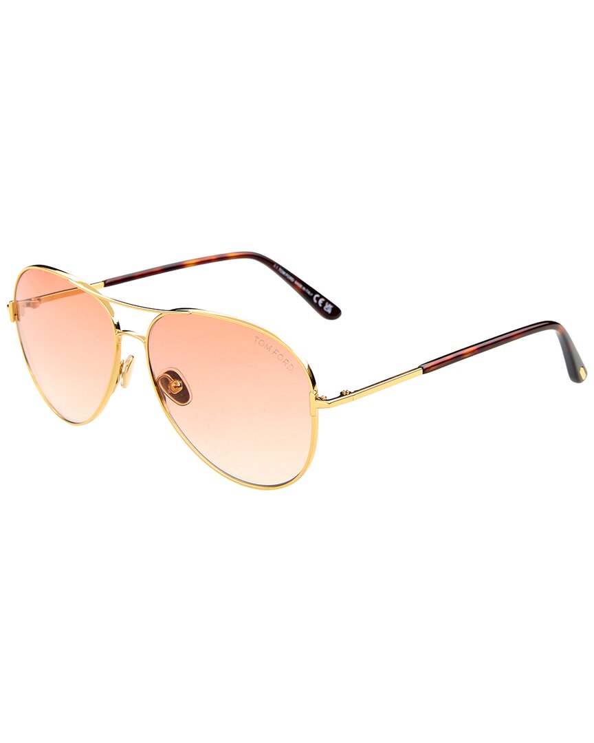 Tom Ford Clark 59mm Gradient Pilot Sunglasses In Gold