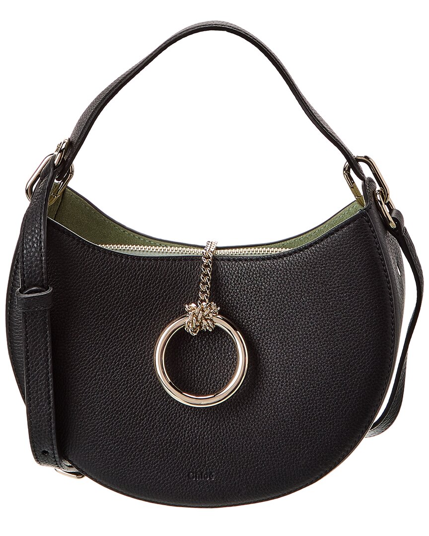 Shop Chloé Arlene Small Leather Shoulder Bag In Black