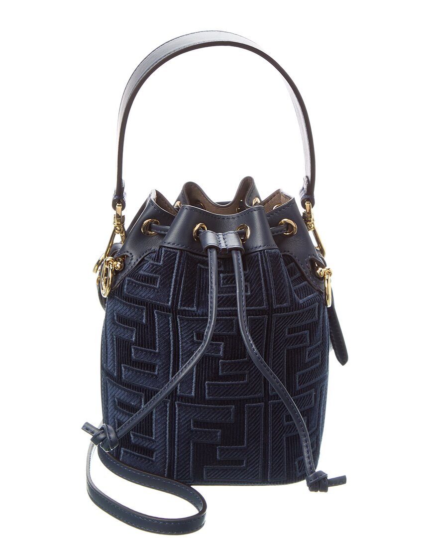 Fendi Mon Tresor Mini Ff Corduroy & Leather Bucket Bag