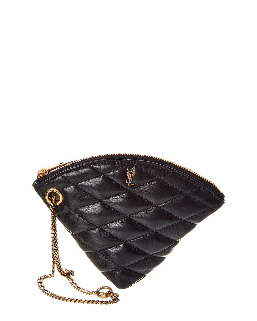 Saint Laurent Sade Leather Coin Purse In Black
