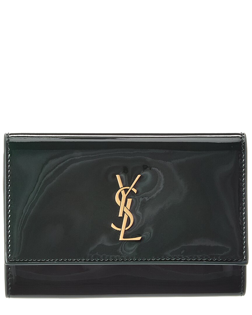 Saint Laurent Patent Wallet In Black