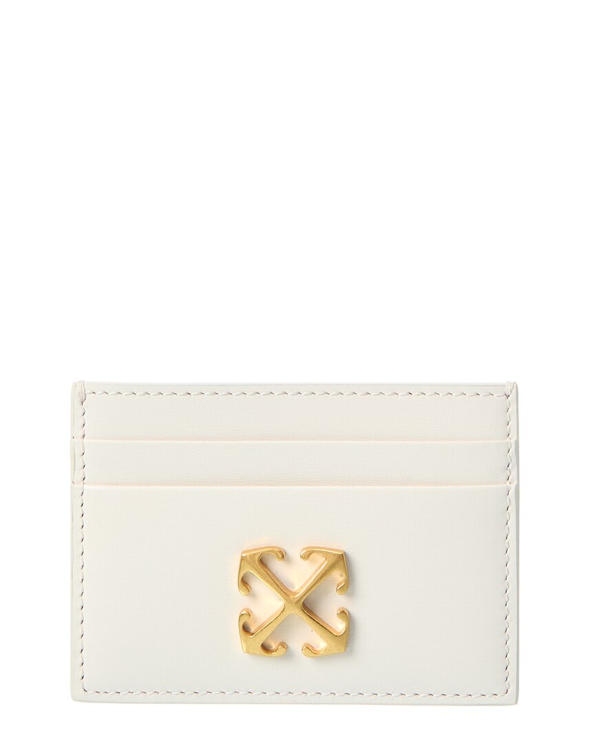 Off-white Jitney Simple Leather Cardholder In White