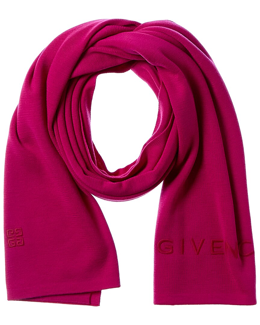 Givenchy 4g Wool Scarf In Pink